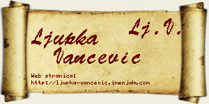 Ljupka Vančević vizit kartica